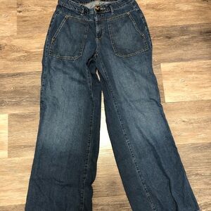 Wide Leg Women’s Blue Trousers High Waisted